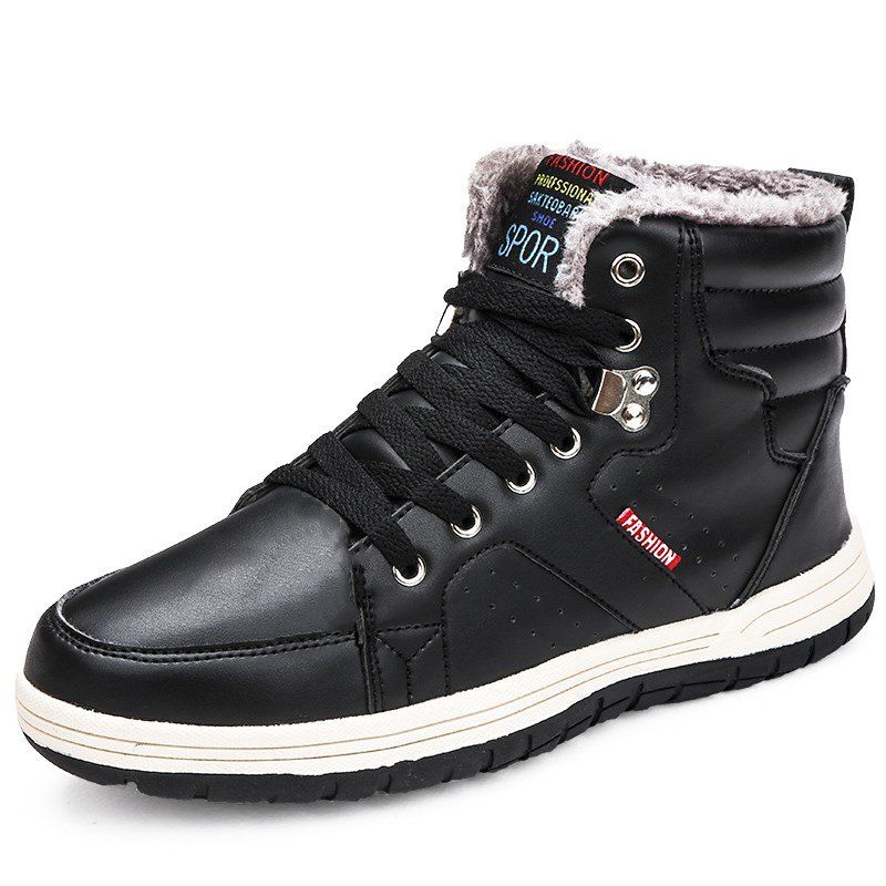 Winter Boots Men Fashion Fur Flock Winter Shoes