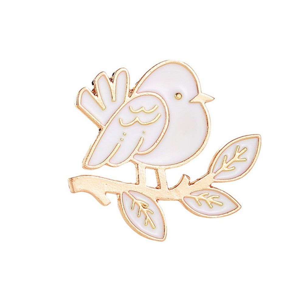 

Women's Clothes Pin Adorable Bird Shape Creative Design Accessory, White