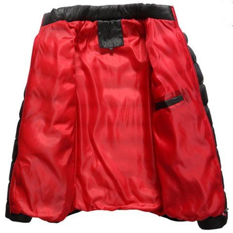 

New Stand Collar Cotton Waterproof Zipper Autumn and Winter Coat, Black