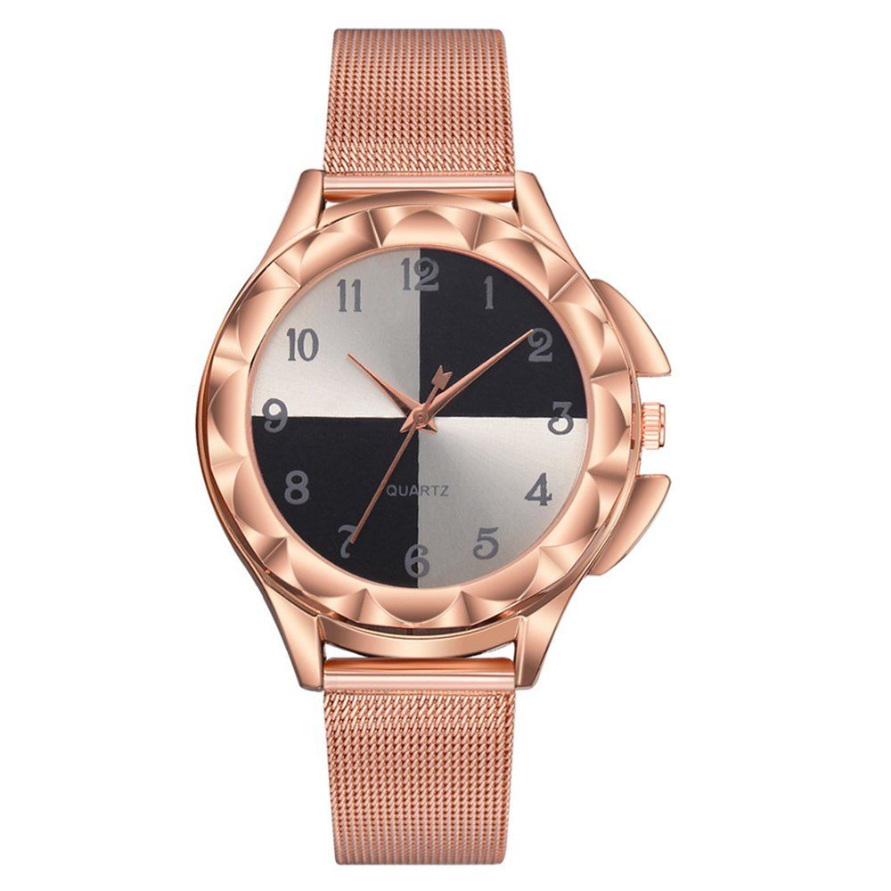 

XR2938 Fashion Trend Watch Popular Casual Two-Color Mirror Mesh Belt Watch, Black