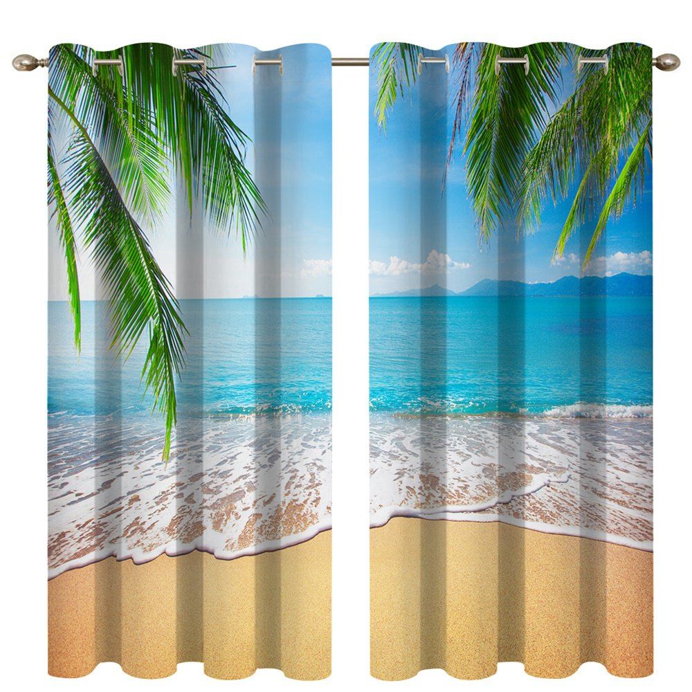 11 Off Palm Beach Digital Printing High Precision Black Silk