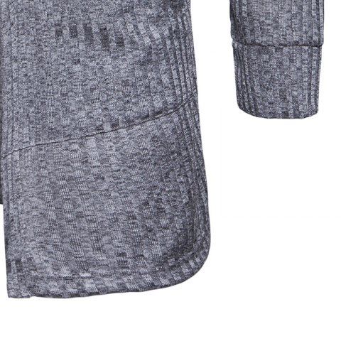 

Cardigan Hooded Men's Long Sleeve Knit Coat, Gray