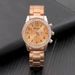 Women Luxury Crystals Quartz Plated Classic Faux Chronograph Watch -  