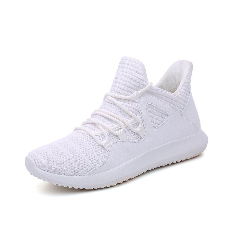 

Men Flying Woven Mesh Lightweight Breathable Casual Sports Running Shoes, White