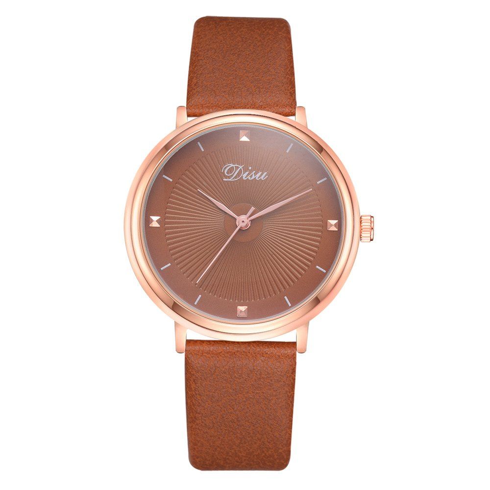 

Women PU Belt Atmospheric Contracted Students Quartz Wrist Watch, Brown;pink;black;white;green;beige;coffee