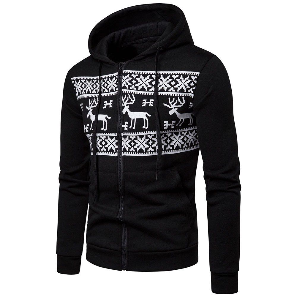 

Christmas Explosion 2018 New Men'S Fashion Print Hoodie, Black
