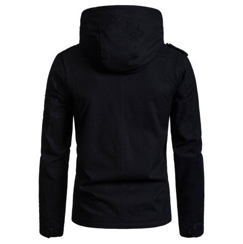 

2018 Autumn and Winter New Men'S Hooded Cardigan Jacket, Black