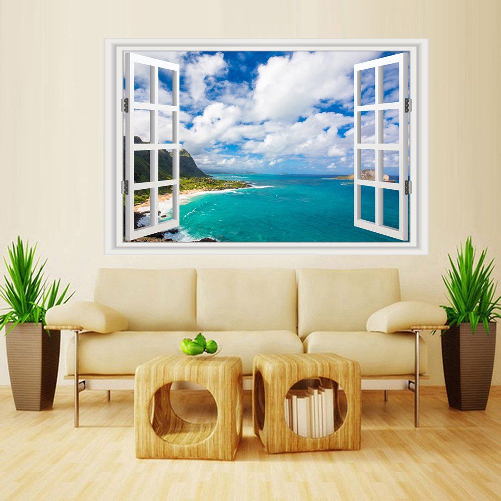 

MailingArt 3D Wall Sticker Mural Home Decor Window Sticker Ocean Bay, Multi