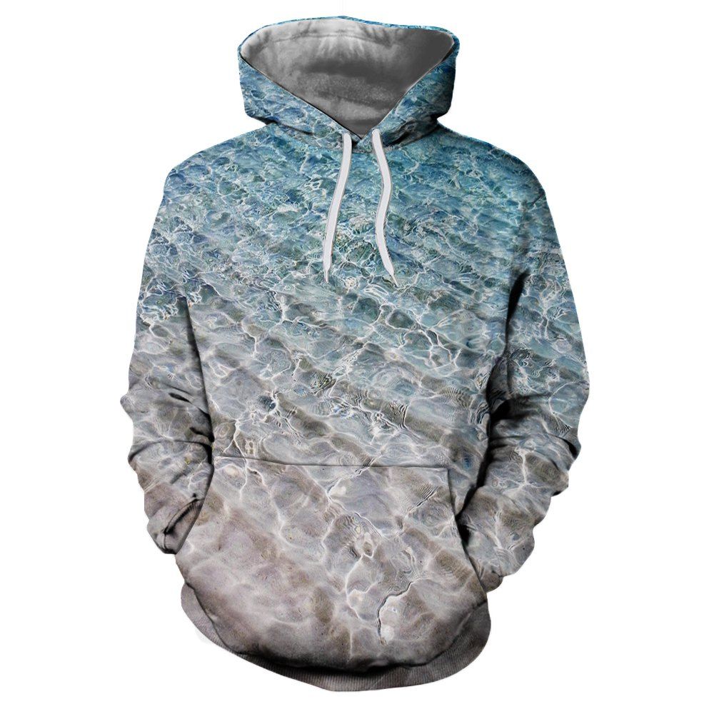 

3D Winter Sports Fashion Water Ripple Print Ladies Hoodie, Multi