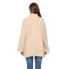 Women Solid Color Thickened Pocket Woolen Stand Collar Plus Size Loose Coat -  