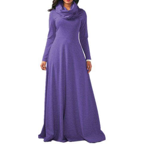 Cheap Purple Long Dress with Sleeves