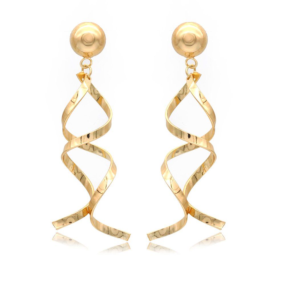 

Gold Color Long Pendant Stylish Dangle Earrings