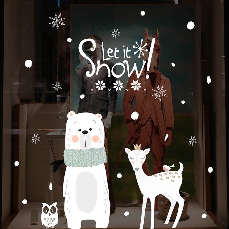 

Festive Christmas Window Stickers Decorate Background Stickers DIY, White