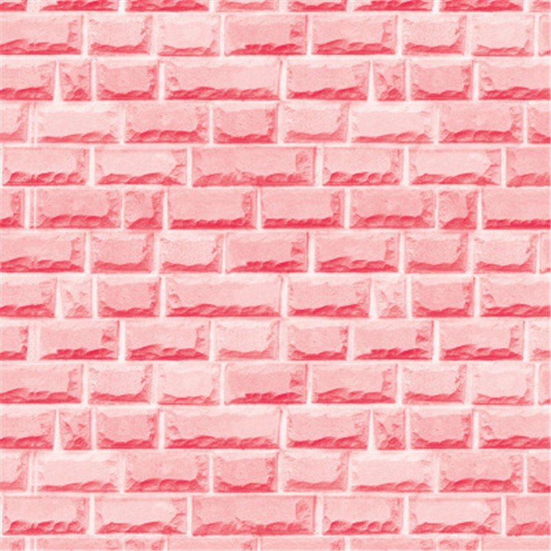 31% OFF Wallpaper Pink Brick Wallpaper Wall Stickers ...