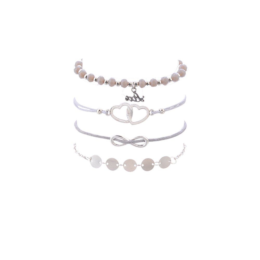 

Personality Fashion Bead Beads Geometric Bracelet Four Piece, Gold