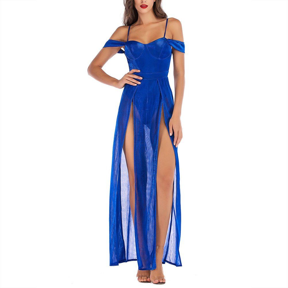 2019 elegant fashion nightclub sling sexy split sequin dress