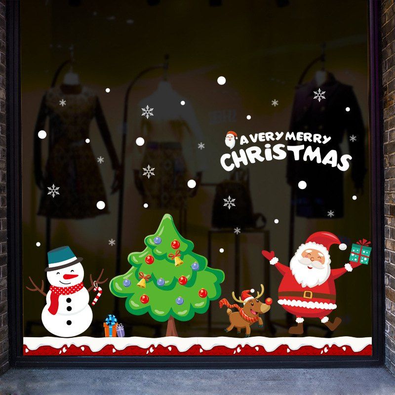 31 Off 2pcs Christmas Wall Window Window Glass And Santa