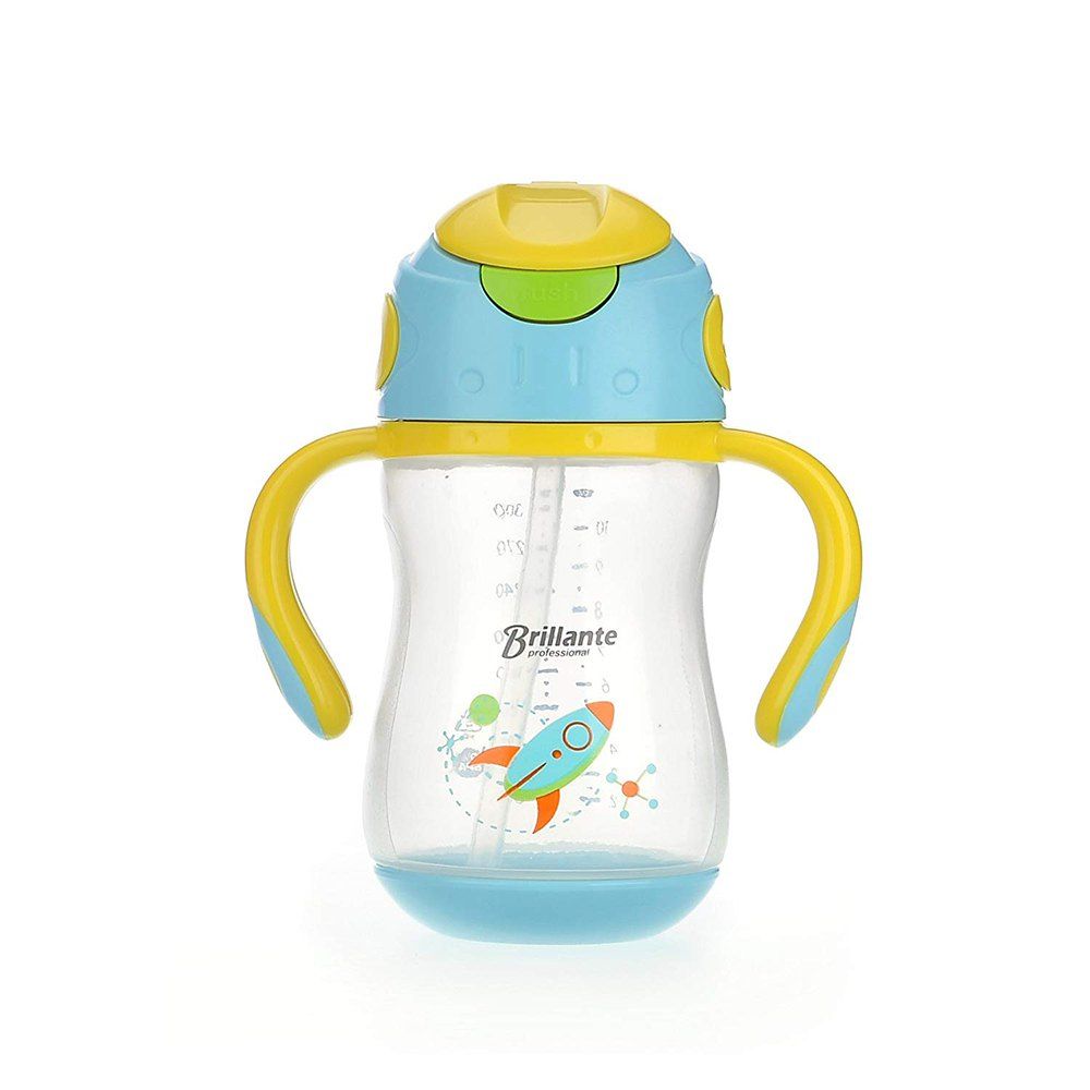 Brillante Baby Straw Cup With Handle Toddler Children Learning Straw