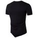 Hip Hop Tee Shirt Homme short Sleeve Leather Zipper Irregular Hem Male -  