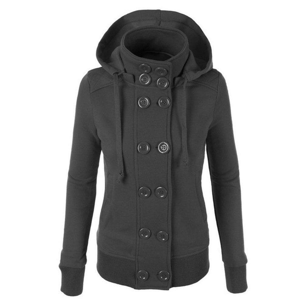 Veste à Capuche En Flanelle à Double Boutonnage Pour Femme ...