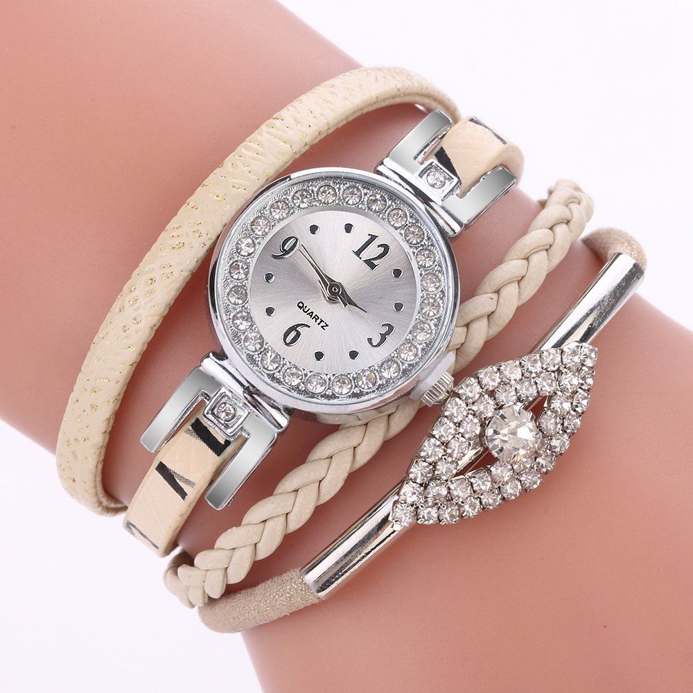 

XR2741 Small Floral Bracelet with Diamond Accessories Women'S Watch, Beige