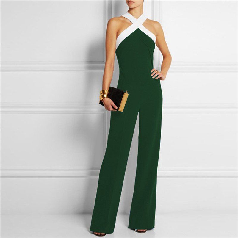 

Sexy Fashion Strapless Halter Jumpsuit, Green