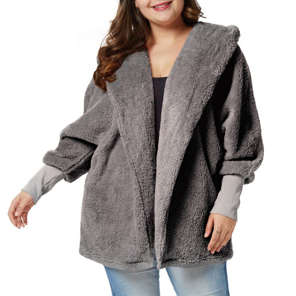 plus size pile coat