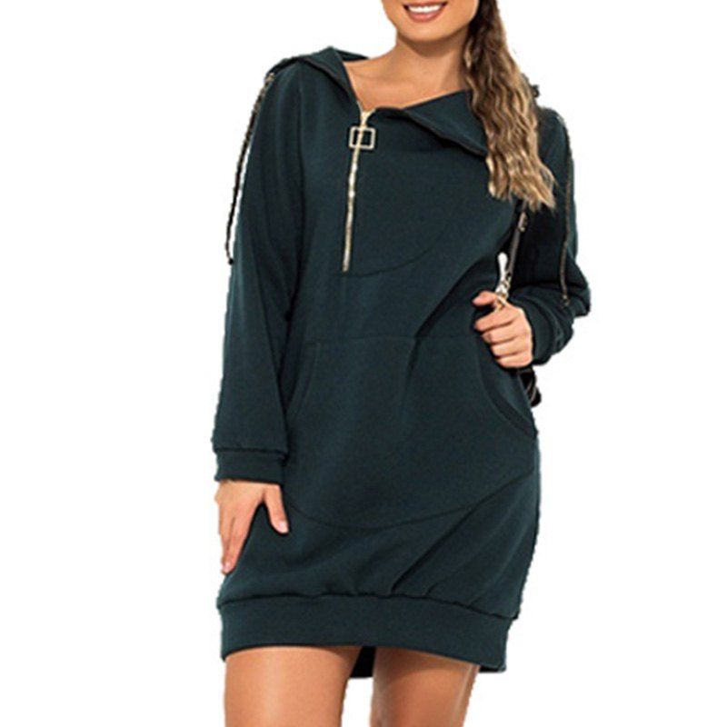 

Women Autumn Hooded Big Large Size Stretchy Warm Winter Clothes, Green