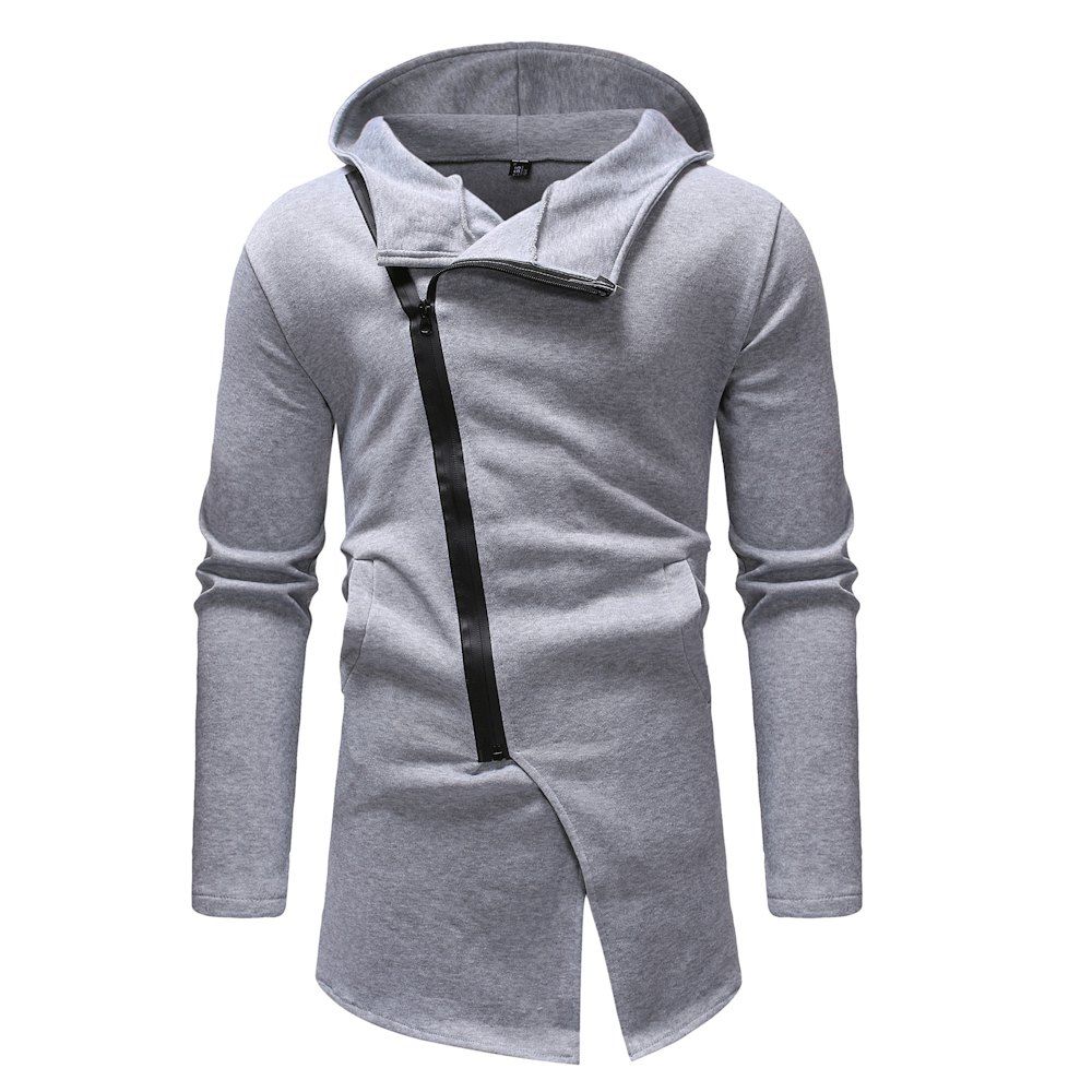 diagonal zipper hoodie