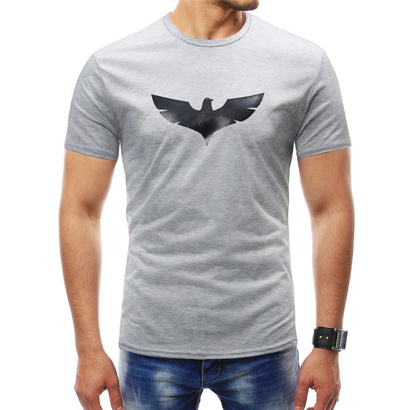 

Men'S Gold Print T-Shirt Simple, Light gray