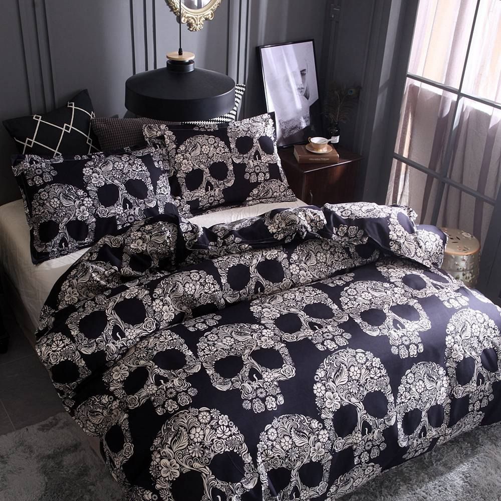 Bedroom Textile Kit Quilt Cover 3d Skull Print Bedding Sets Bedroom Textile Kit Quilt Cover 3d Skull Print Bedding Sets Multi A California King