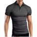 2018 Men'S New Solid Color Short Sleeved Shirt -  