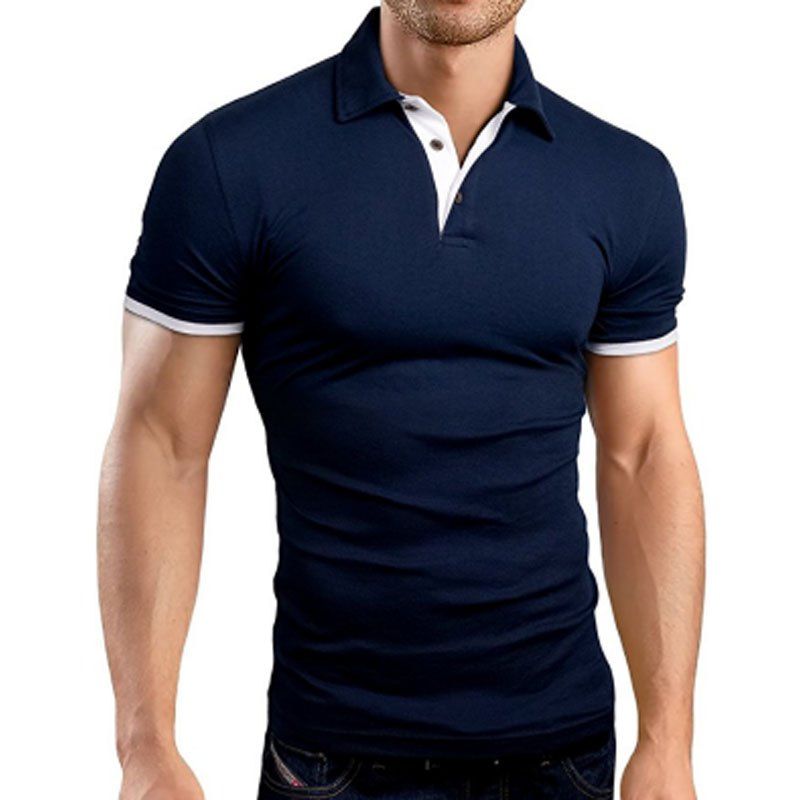 

2018 Men'S New Solid Color Short Sleeved Shirt, Cadetblue