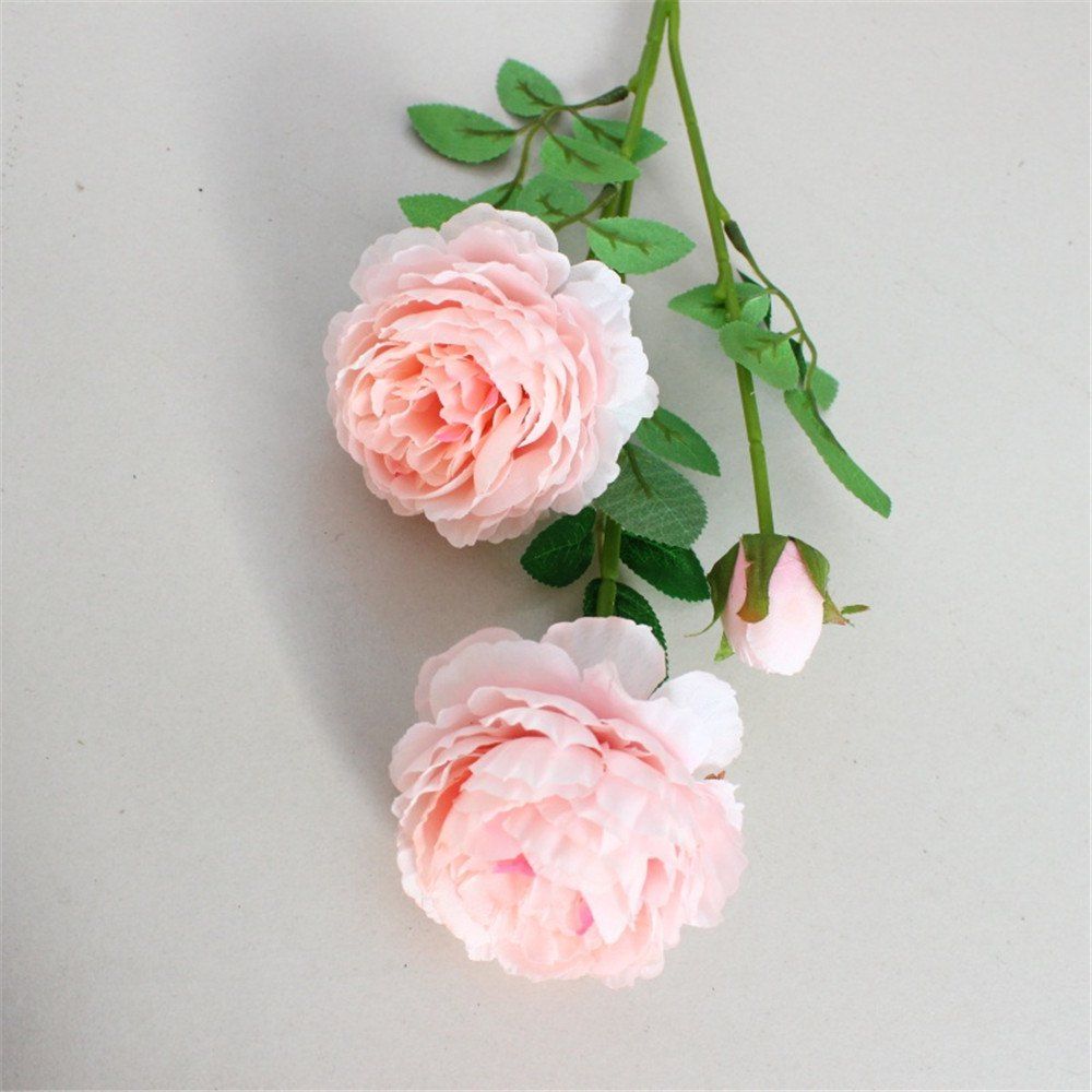 45 Cm Ivoire//Champagne Artificielle Rose Fleurs en Soie Floral Faux St-Valentin Mariage