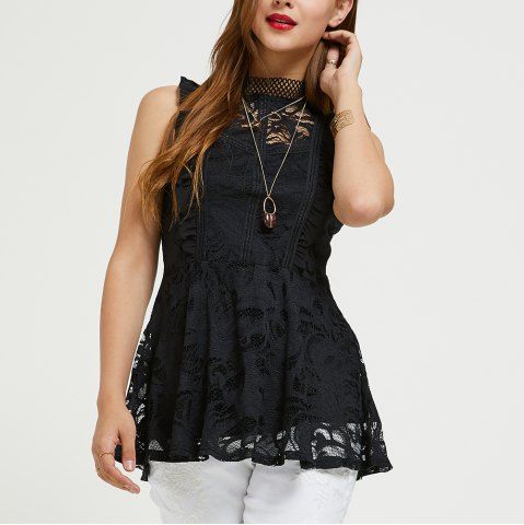 blusa encaje negra