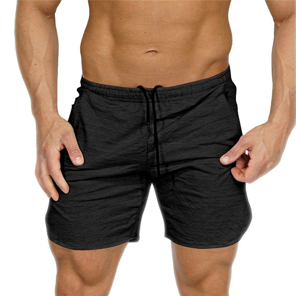 

Shorts Mens Bermuda 2018 Summer Men Beach Hot Cargo Simple Letter Solid, Black
