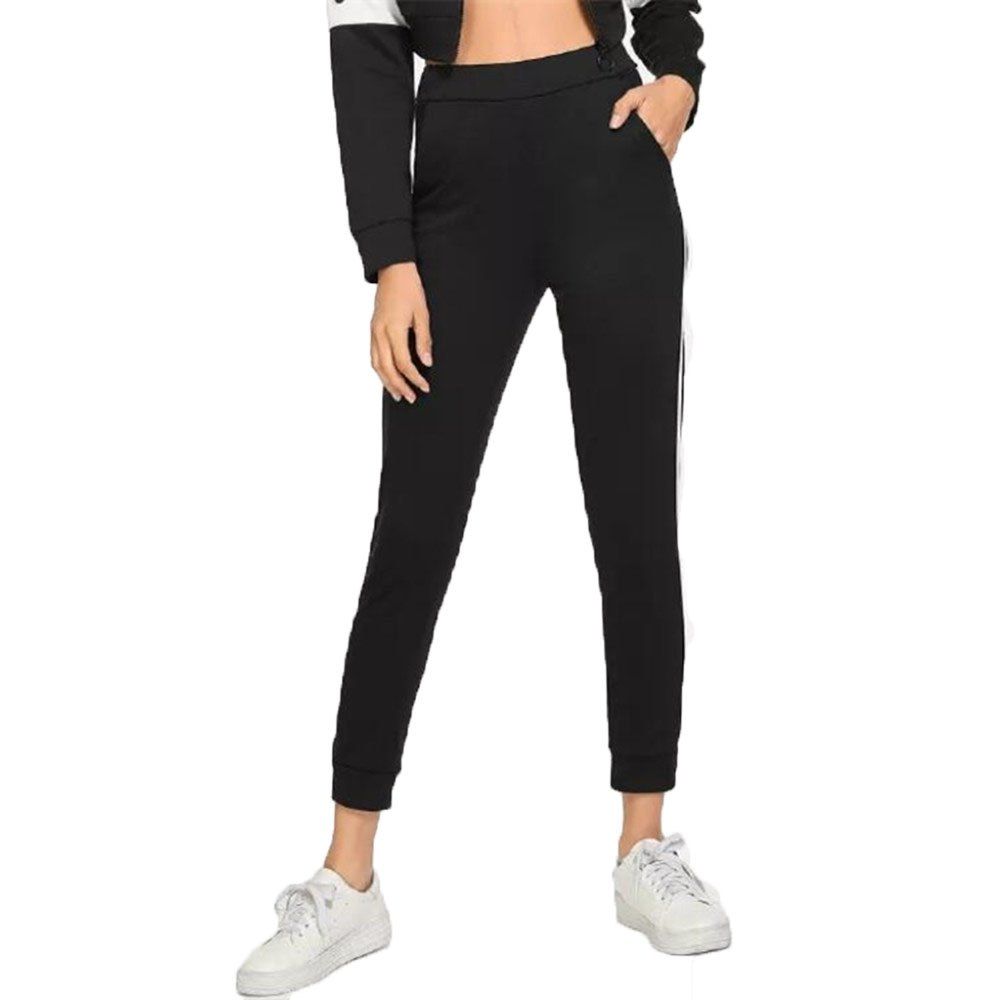 

White Ribbon Stitched Legging, Black