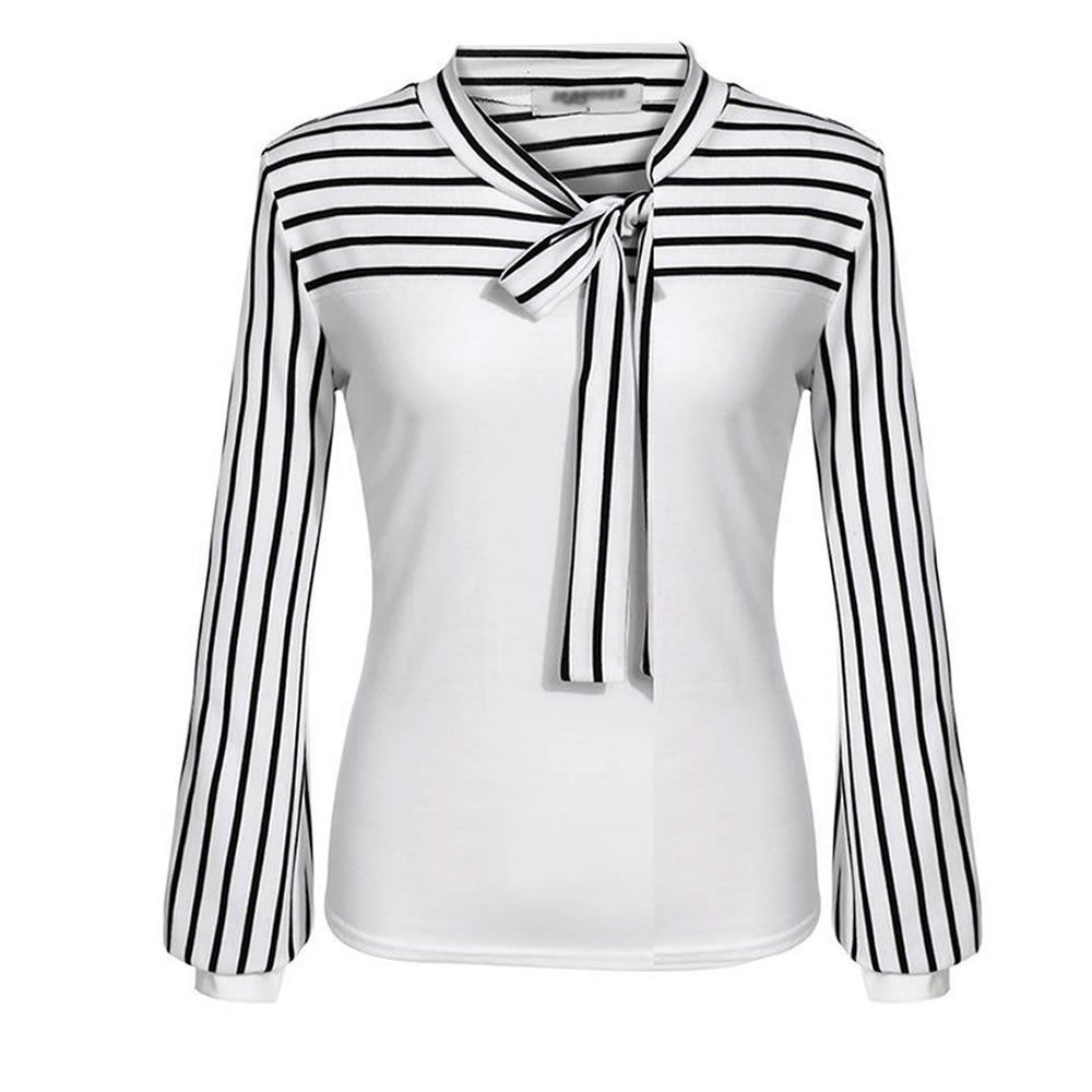 

Jacket Striped Sailor Shirt Long Sleeved Women'S T-Shirt, White