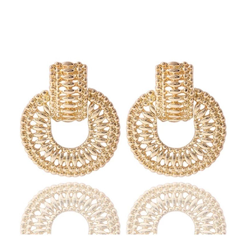 New Fashion Gold And Silver Clown Round Metal Earrings New Fashion Gold And Silver Clown Round Metal Earrings