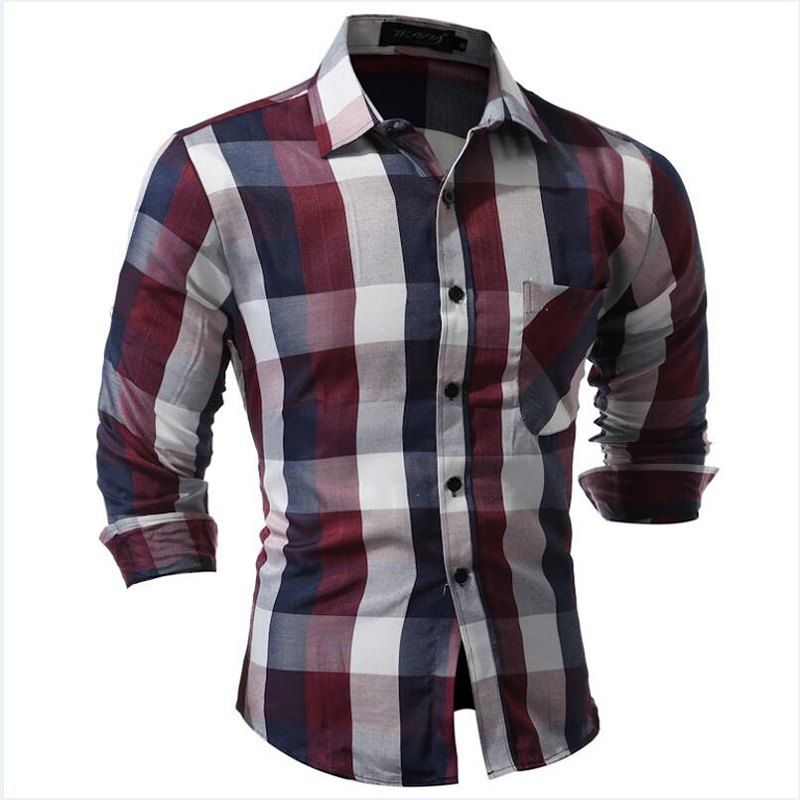 

Casual Man Business Man Long Sleeved Shirt, Red wine