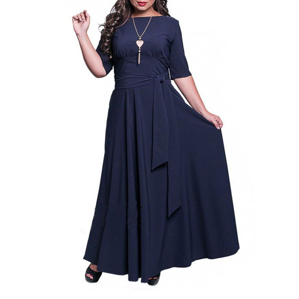 

Summer New Fashion Solid Color Elegant Dress Extra Size Belt, Black