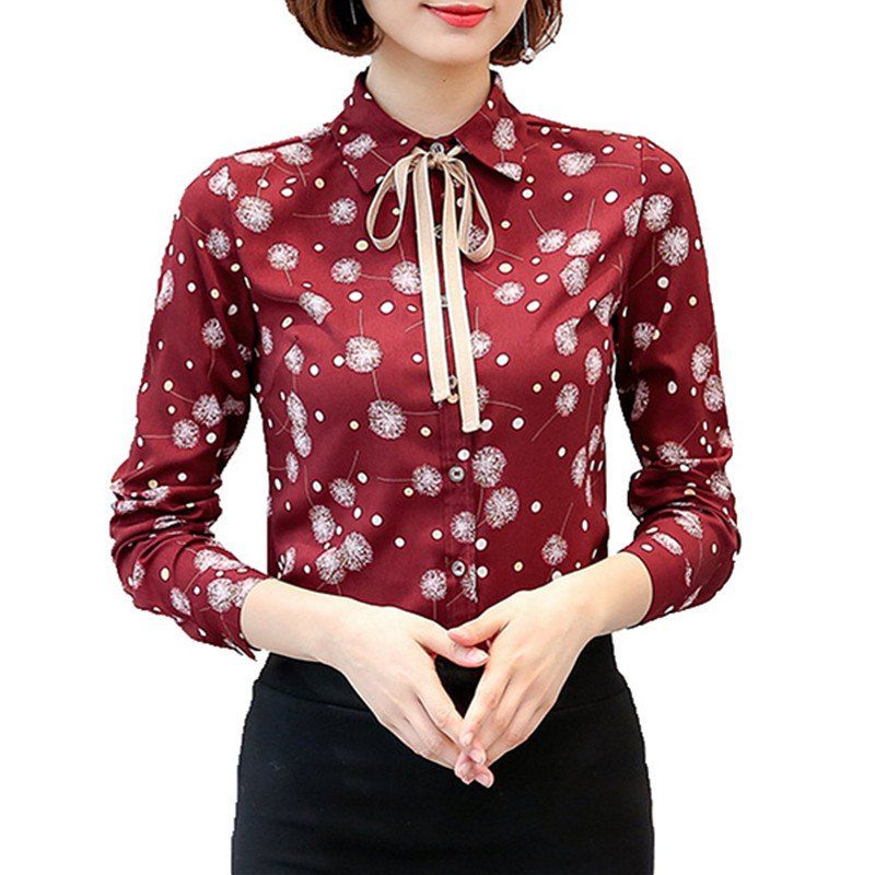 Nouveau Femmes Plus Size shirt Femme Papillon Imprimé Floral Chemisier Top en mousseline de soie style 