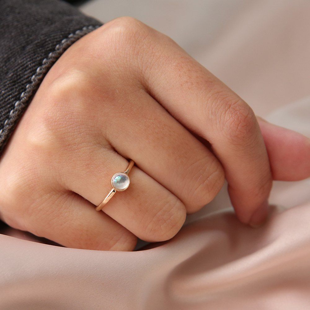 

1PCS/SET Simple Metallic Geometric Pearl Ring, Gold