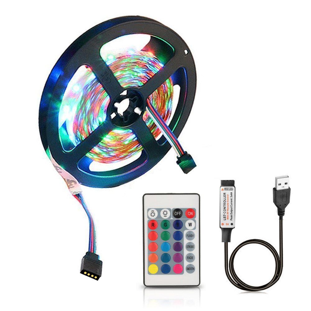 

ZDM USB 5V Flexible Discoloration RGB 2835 LED String Lamp with Remote Control, Multi