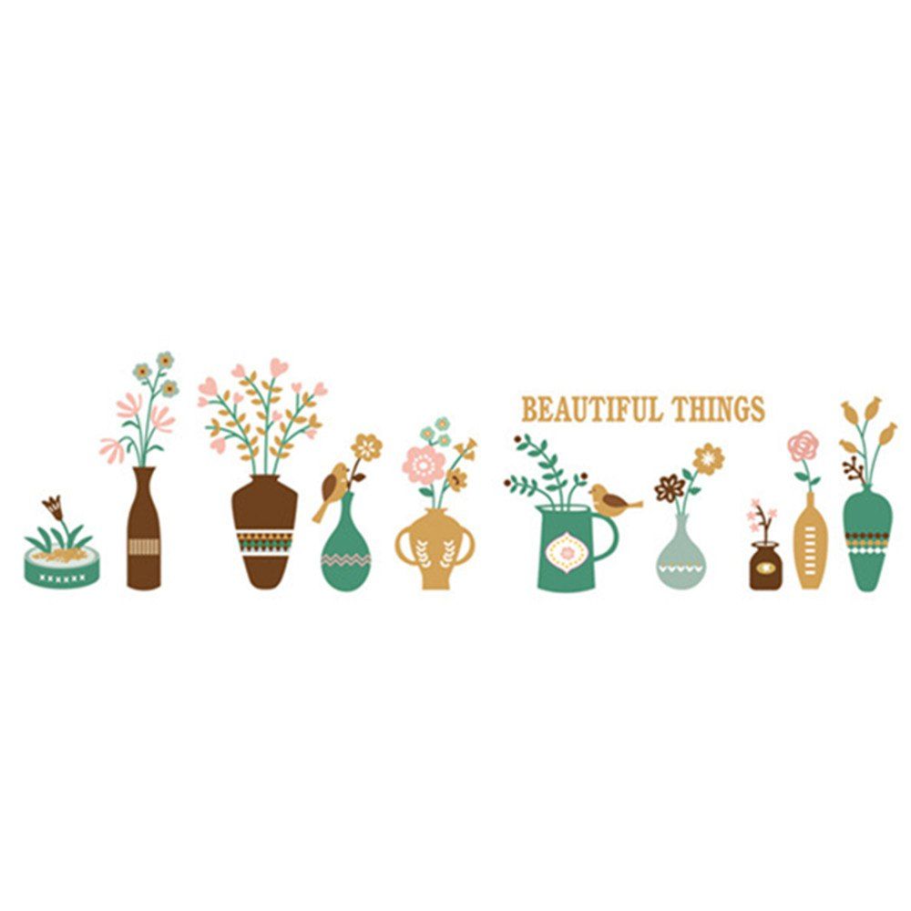 2019 Vase Plant Erfly Sticker Living Room Background Wall Fashion Vase Plant Erfly Sticker Living Room Background Wall Decorations Removeable