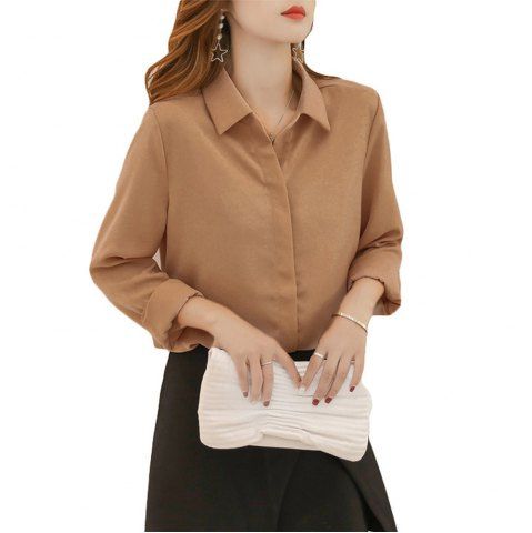 camisa caqui mujer