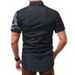 Dragon Print Men'S Designer Military Slim Fit Dress Shirt Casual Short Sleeve -  