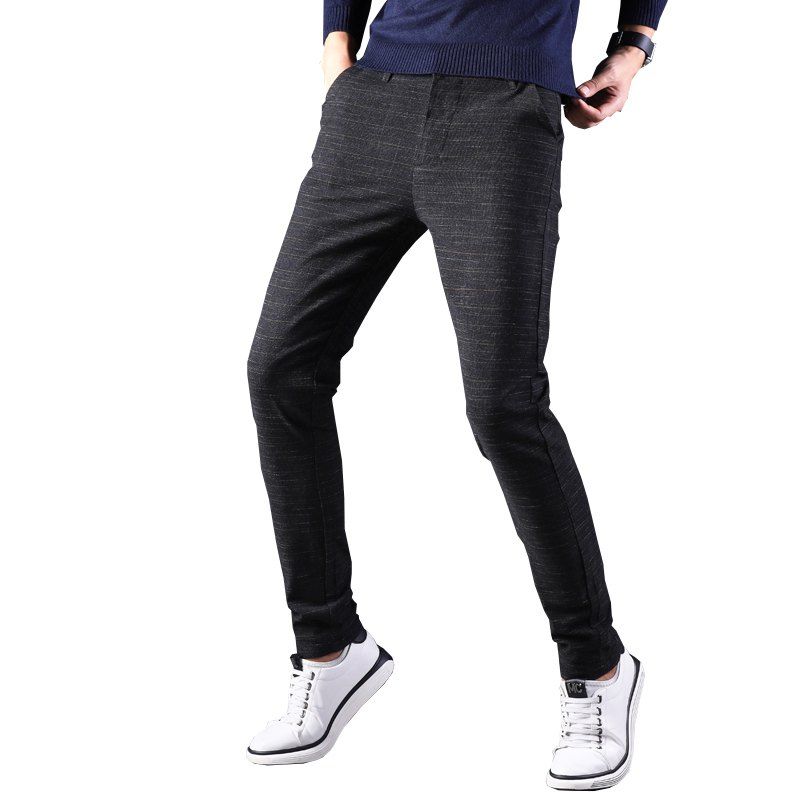 

Plaid Casual Pants Men Straight Loose Trousers Business Men'S Pants 689, Black;blue;gray