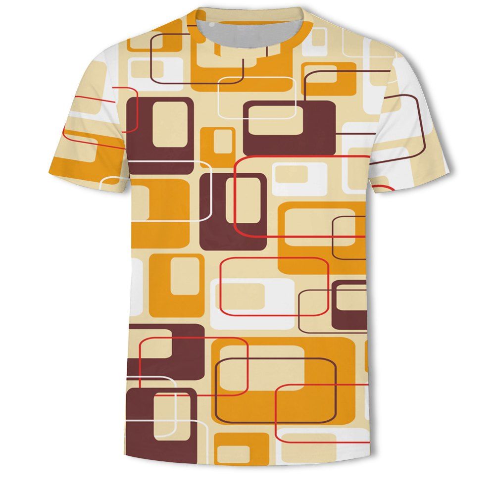 

3D Fashion Men's Printed Pane T-Shirt, Multi