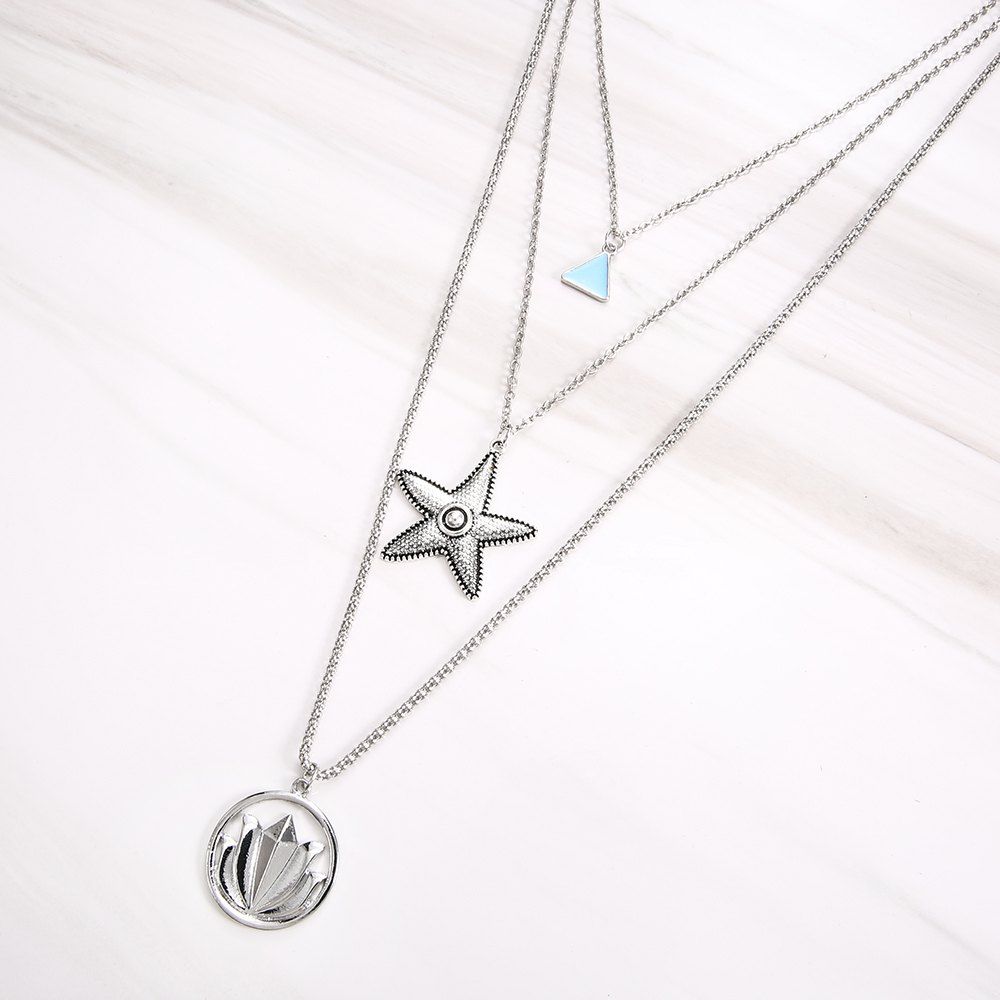40 Off Multilayer Necklace For Women Lotus Starfish Star Shape Best Multilayer Necklace For Women Lotus Starfish Star Shape Pendant Gift